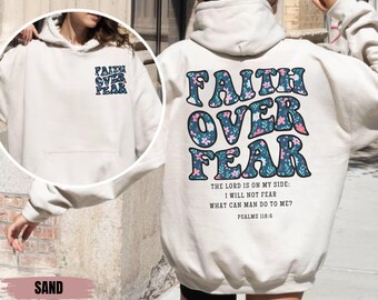Glaube über Angst christlicher Hoodie, Bibel-Vers-Sweatshirt