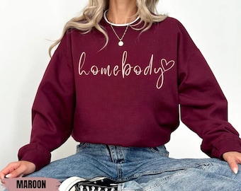 Sudadera Homebody, sudadera con capucha Homebody para ella, sudadera acogedora, sudadera gráfica, sudadera holgada, sudadera bonita, sudadera de moda
