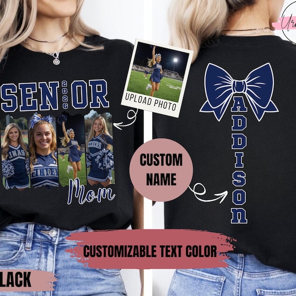 Custom Senior Cheer Mom Shirt 2026, Class Of 2026 Cheer Mom Tee, Game Day Cheerleader Mom Gift, Team Spirit, Matching Family Senior Mom Tee