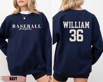 Sweatshirt honkbal moeder met kindernaam, sweatshirt honkbalwedstrijddag, hoodie baseball mama, trui honkbalseizoen voor moeder, Moederdagcadeau