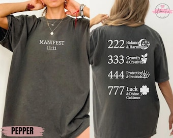 Comfort Colors® Angel Numbers TShirt, 1111 Manifest Tee, Spiritual Numerology Shirt, 1111 Angel Number Shirt, Numbers Meaning Shirt Gift