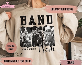 Personalized Marching Band Mom Sweatshirt, Custom Photo Band Mom Gift, High School Band Parent Hoodie, Custom Name Sweatshirt