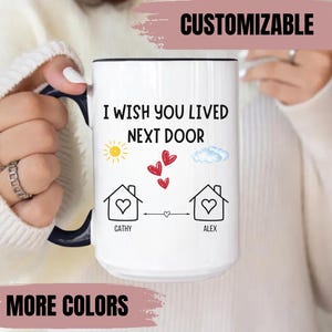 Best Friend Gift, Custom Bestie Coffee Mug, Unique Cute Personalized BFF Gift, Long Distance Friendship, Moving Away Present Ceramic Tea Mug