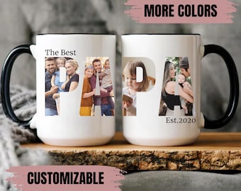 Personalized Photo Mug For Dad, Custom Fathers Day Cup, Photo Collage Mug, Dad Birthday Gift, Father Gift From Son Daughter Wife, Papa Mug
