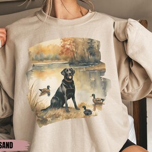 Retro Black Lab Mallard Ducks Sweatshirt - Nineties 90s Vintage 
