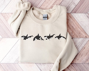 Sudadera vintage de orca: regalo de biología marina
