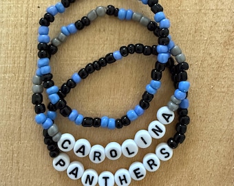 Carolina Panthers Beaded Bracelet: NFL Football Team Colors