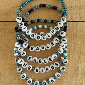 Philadelphia Eagles Inspired Beaded Bracelets / Philadelphia Eagles / Eagles Bracelets /Football Bracelets /NFL Bracelets /Eagles Jewellery