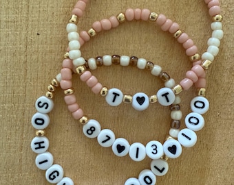Taylor + Travis Engagement Bracelet Set: Swiftie Beaded Stack