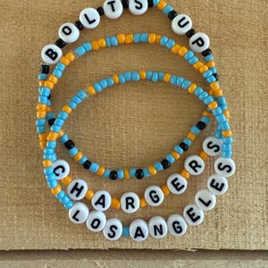 Los Angeles Chargers Inspired Beaded Bracelets / LA Chargers / Chargers Bracelets  / Football Bracelets/ NFL Bracelets / Chargers Jewellery