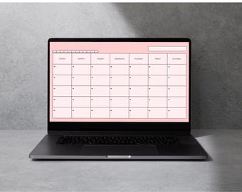 Leere Kalendervorlage | Druckbarer Monatskalender | Undatierte Planer PDF | Minimalistischer Digital Download | Wiederverwendbare Organizer