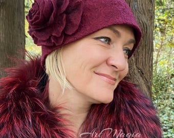 Cloth art couture felted wool hat Products - Suzette Art Couture main image 4