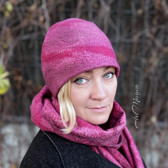 Handmade Felted Wool Hat Felted Soft Wool Sauna Hat - Custom Name Personalization  main image 2