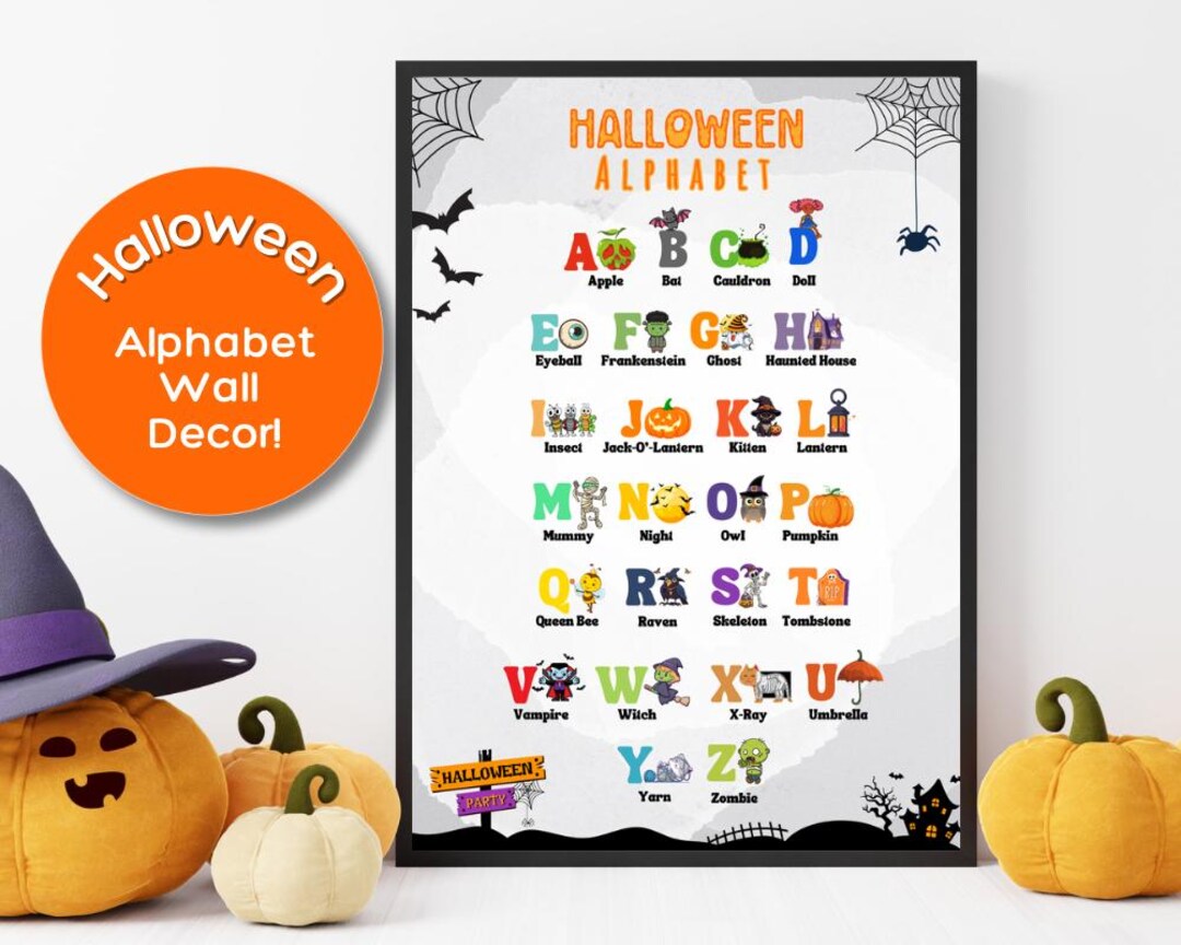 Halloween Alphabet Monster Poster – Kids Classroom Wall Decor - Etsy