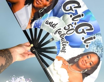 Special Occasion Clap Fan- Personalized With Pictures- 25" wide Single Sided Fan- Graduation - Wedding - Birthday - Memorial