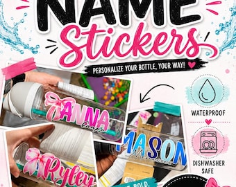 Adesivos personalizados à prova d'água com nome