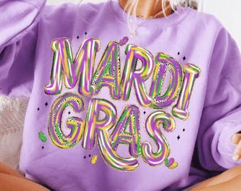 Mardi Gras Brush Stroke Word Art, Shirt Design, DTF, Sublimation -PNG File