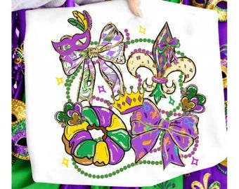 Cute Mardi Gras, Shirt Design, DTF, Sublimation -PNG File