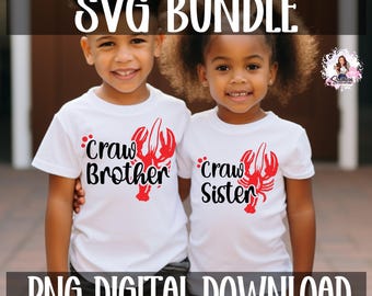 Craw Sister & Brother PNG and SVG file Combo, sublimation design, dtf design