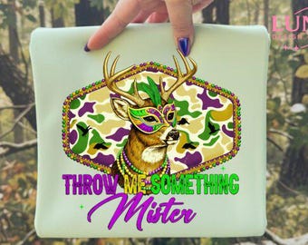 Mardi Gras Deer Camo, Shirt Design, DTF, Sublimation -PNG File