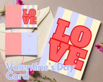 Afdrukbare Valentijnsdagkaart | Afdrukbare kaart Big Love Valentijnsdag