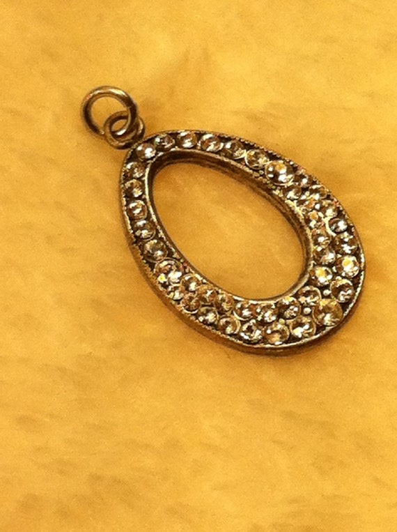 Vintage Swarovski Crystal Pave Teardrop Pendant C… - image 4