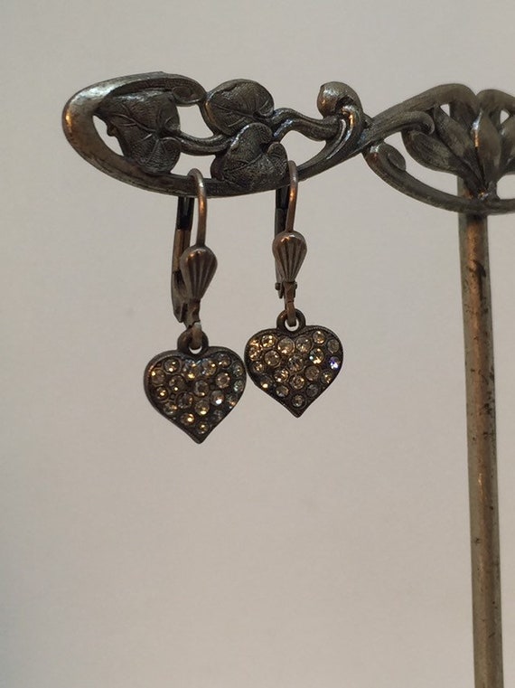 Swarovski Crystal Pave Heart Earrings