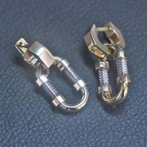 14K Real Gold, Nut & Bolt Dangle Earrings, Earrings for Women, Handmade Jewellery, Accessories, Gift