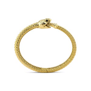 Handmade 14K Gold Snake Bracelet: Unisex Greek Design Cuff