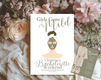 Girls Gone Mild Bachelorette Itinerary: Spa Weekend Invite (Digital Download)