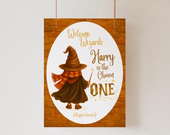 Wizard First Birthday Welcome Sign: Magic Party Decor (18x24 + 24x36 Digital Download)