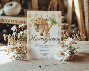 Homegrown Baby Shower Invitation: Farmers Market Theme (Digital Download)