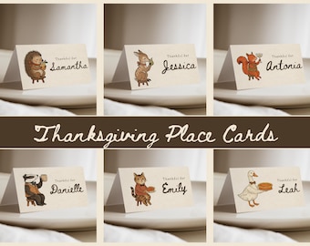 Thanksgiving Place Cards – Editable and Printable Fall Table Name Cards