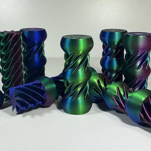 3d printed spiral vortex fidget stick impossible hands on colorful