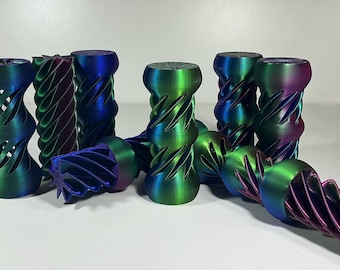 3d printed spiral vortex fidget stick impossible hands on colorful