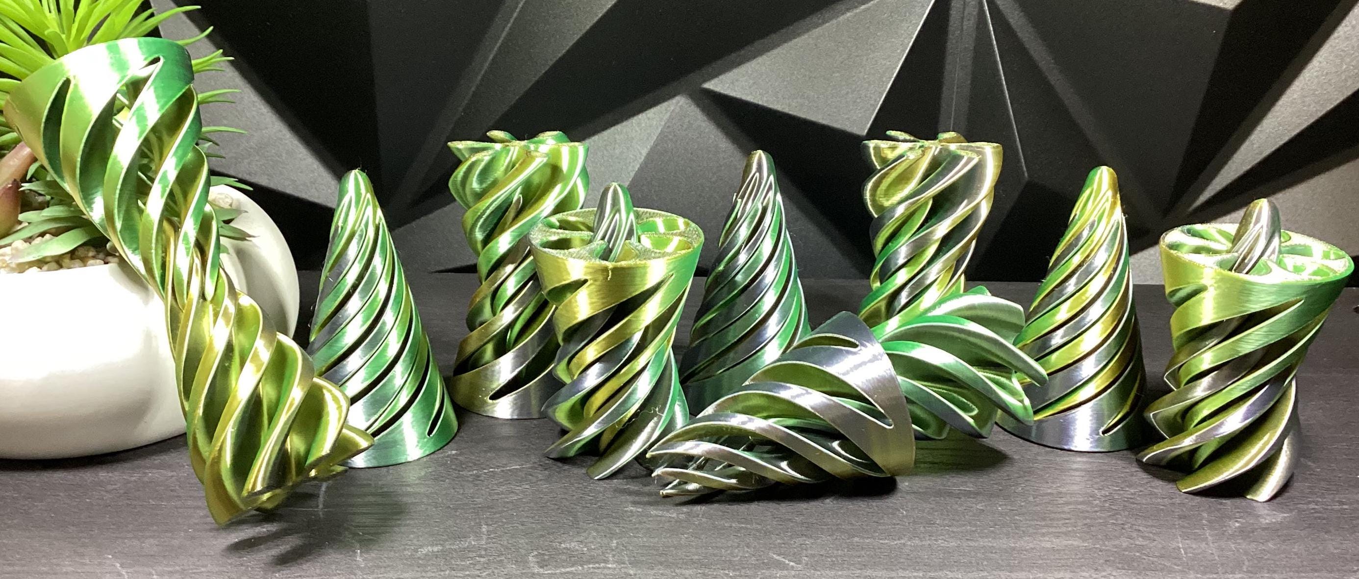 3D Printed Spiral Vortex Cone Fidget Toy, Hands-On Stress and Anxiety Relief, Multi-Color