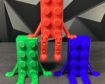 3D Printed Brick Buddy with Articulated Legs