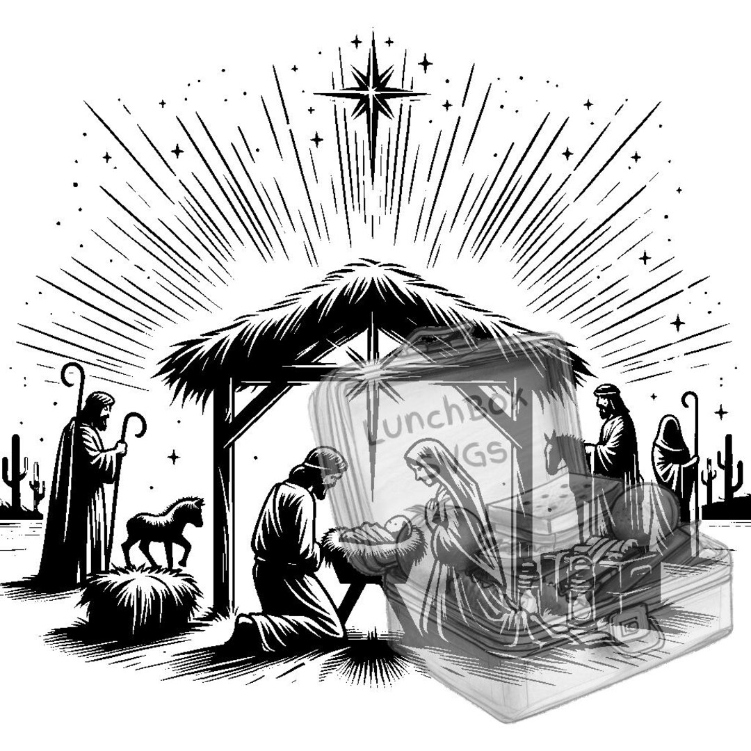 Jesus Birth in the Manger Scene SVG Bundle - Etsy