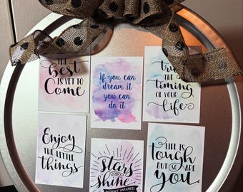 Imanes hechos a mano con citas inspiradoras (juego de 6)