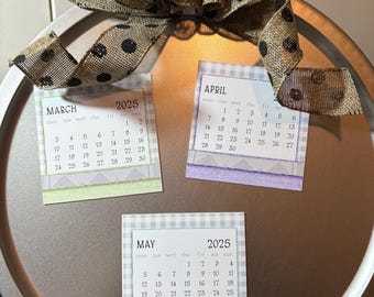 Calendarios magnéticos hechos a mano para 2025 (juego de 10, de marzo a diciembre)