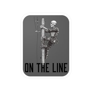 Skeleton Lineman vinyl sticker