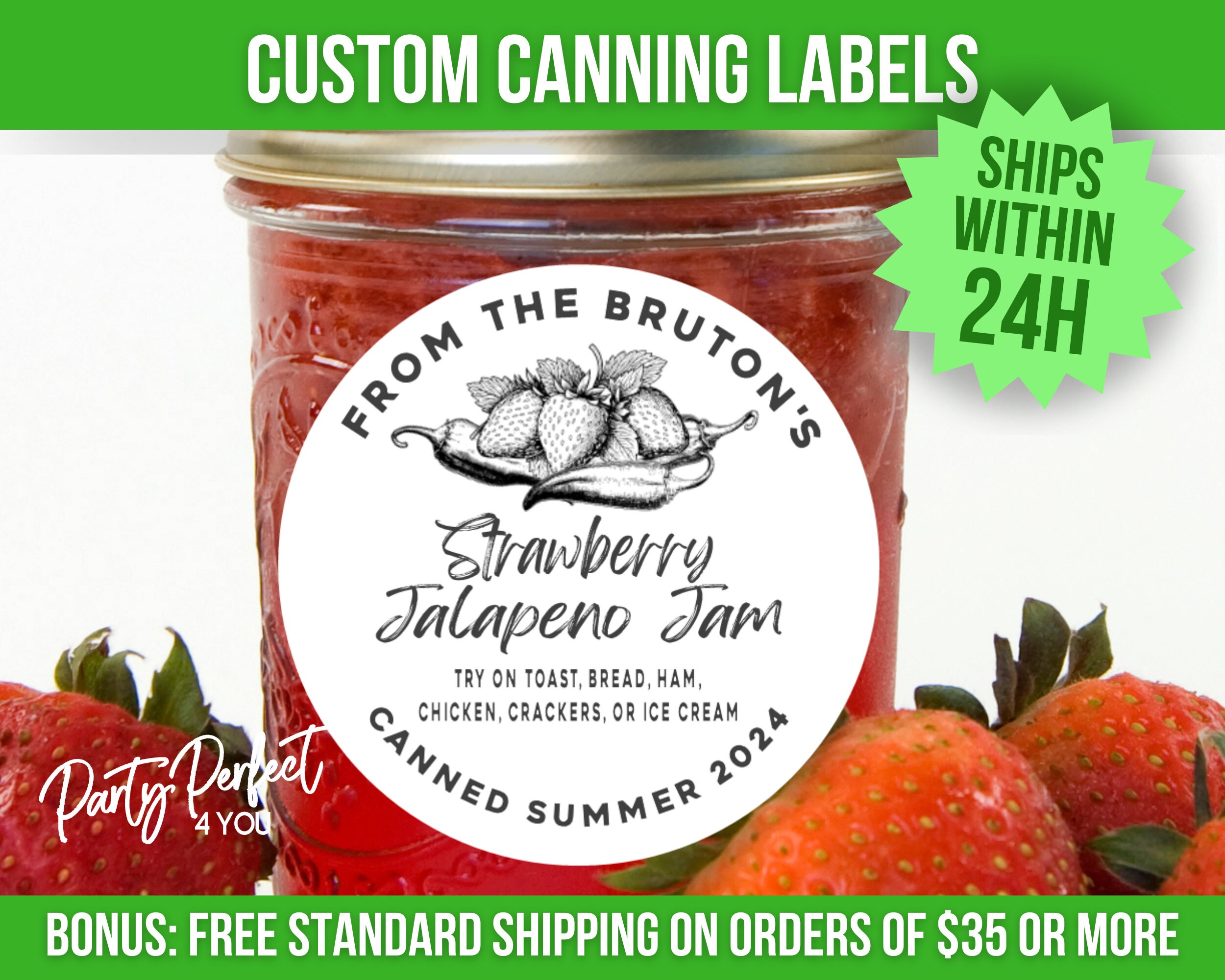 Jalepno Raspberry Jam Label Strawberry Jalapeno Jam Canning Label Custom From the Kitchen of Label ...