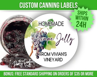 Grape Jelly Jam Canning Label Custom From The Kitchen Of Personalized Homestead Canning Label Jelly Grape Preserves Custom Gift Label