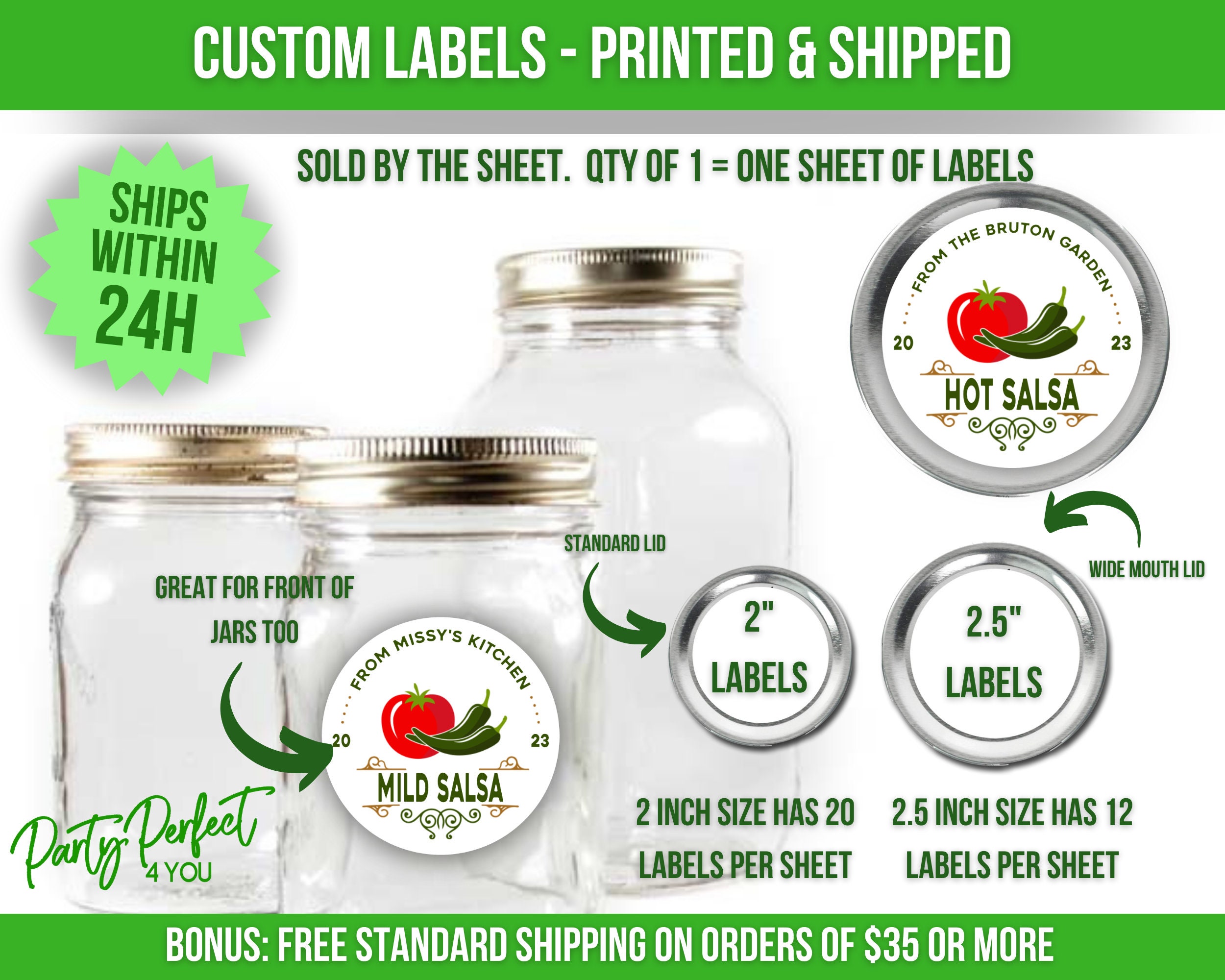 Custom Canning Label Salsa Food Gift Label Personalized From the ...