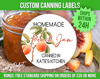 Peach Jam Canning Label Custom From The Kitchen Of Personalized Homestead Canning Label Jelly Peach Pie Filling Preserves Custom Gift Label