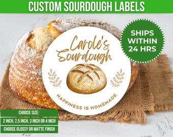 Custom Sourdough Labels From The Kitchen Of Label Personalized Homemade Bread Label Custom Gift For Baker Bread Maker Gift