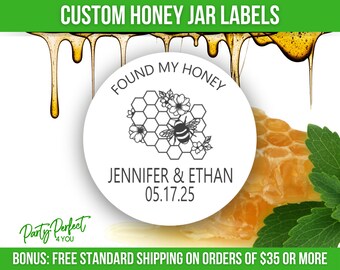 Custom Honey Wedding Favor Gift Label Personalized Honey Bee Business Label Mason Jar Label Honey Business Logo Label Custom Canning Label