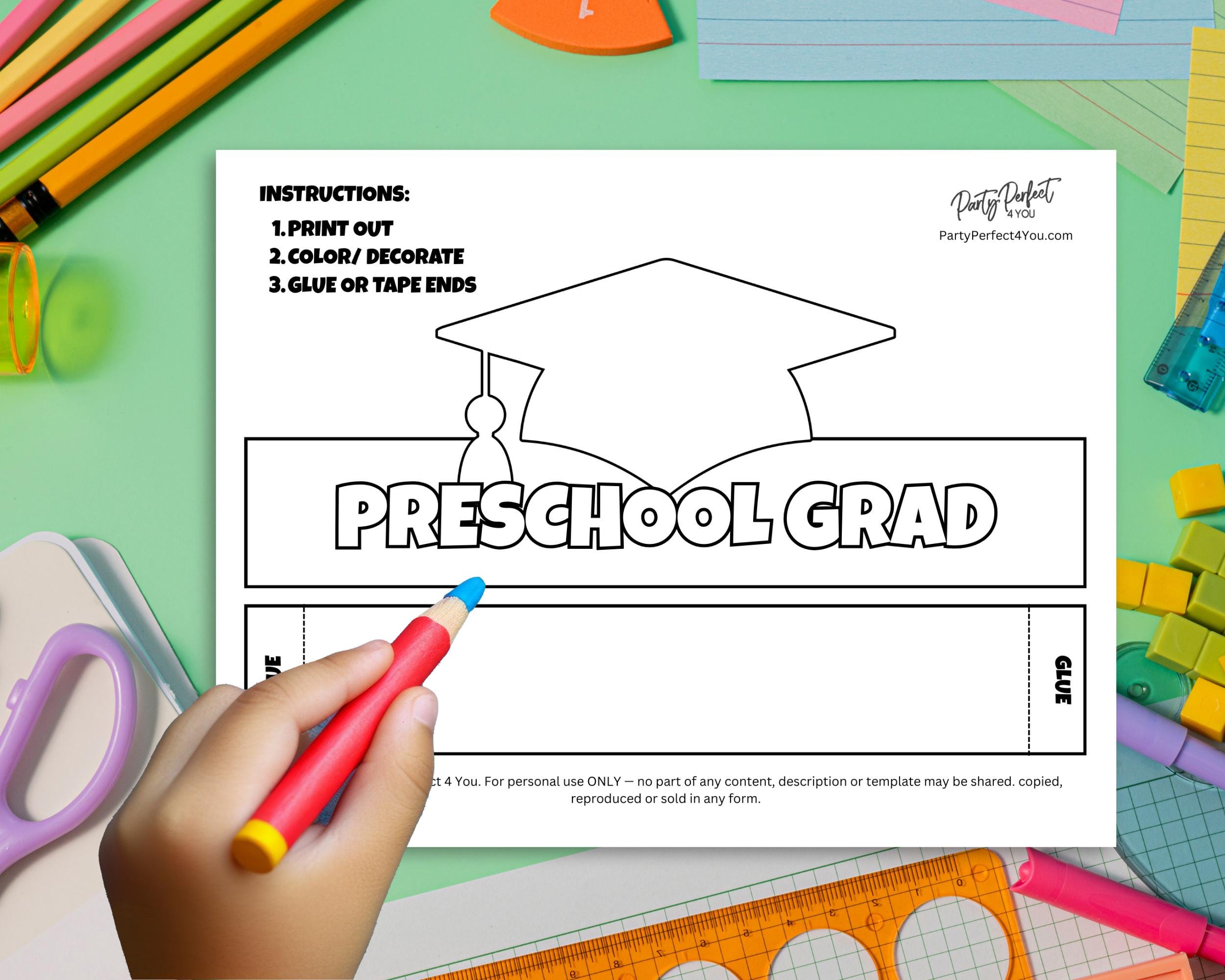 Preschool Graduation Cap Printable Activity Paper Graduation Cap ...