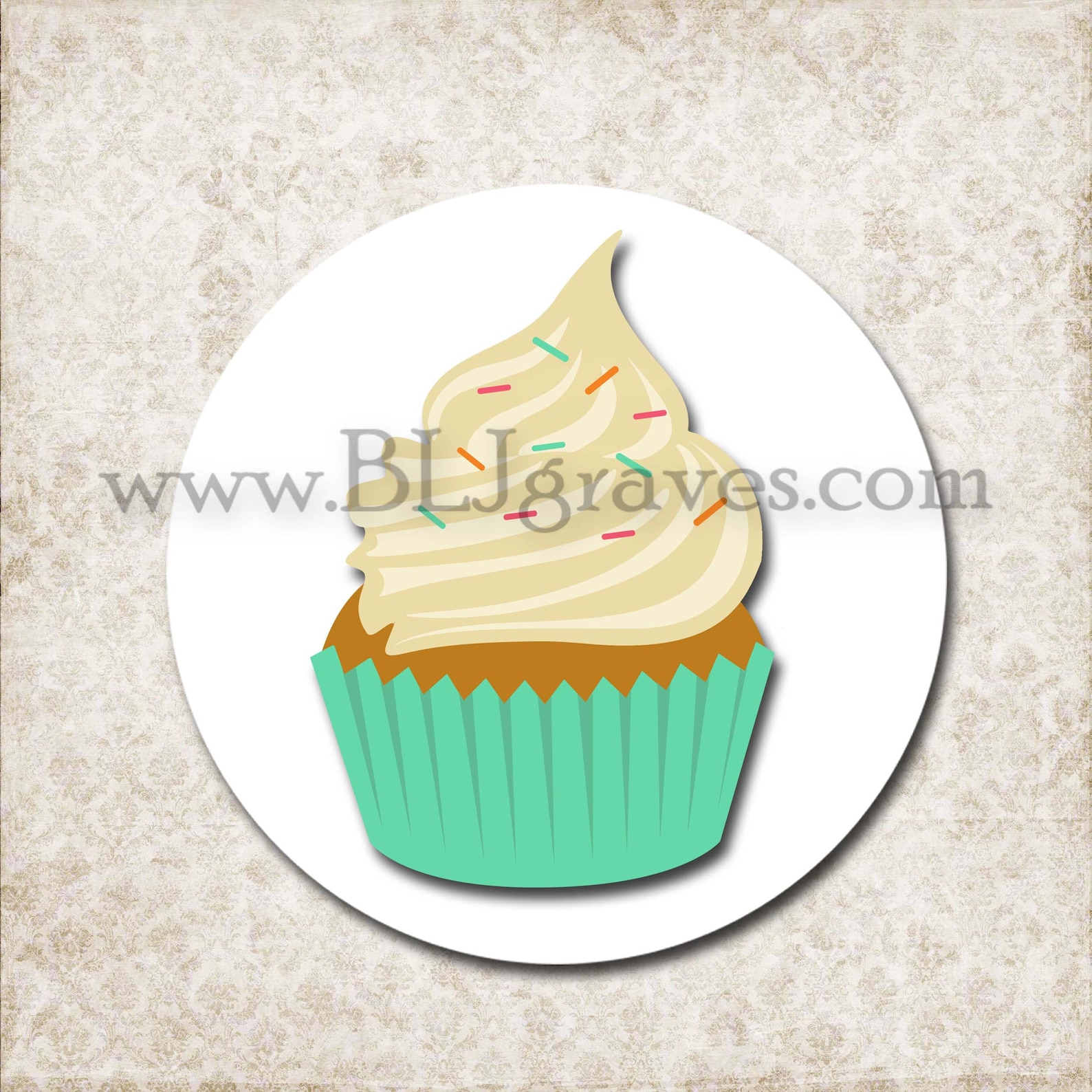 Custom Cupcake Business Logo Stickers Personalized Cupcake Etsy