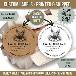 Custom Egg Carton Label Chicken Egg Sticker Personalized Farm Fresh Eggs Label Business Logo Label Local Egg Dealer Farmers Market Homestead